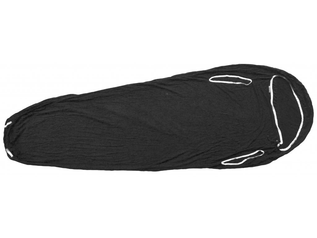 Široký spací pytel Warmpeace Vložka do spacáku merino 195 cm black 